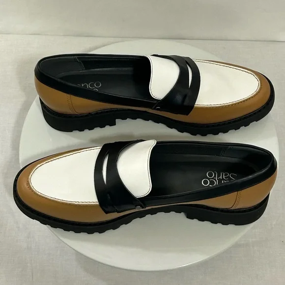 Franco Sarto - Women’s Loafers in Black, White, and Tan - Picture 8 of 15